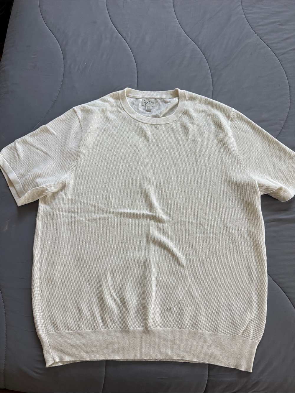J. Crew Cream Knit Short Sleeve Sweater - Classic Crewneck